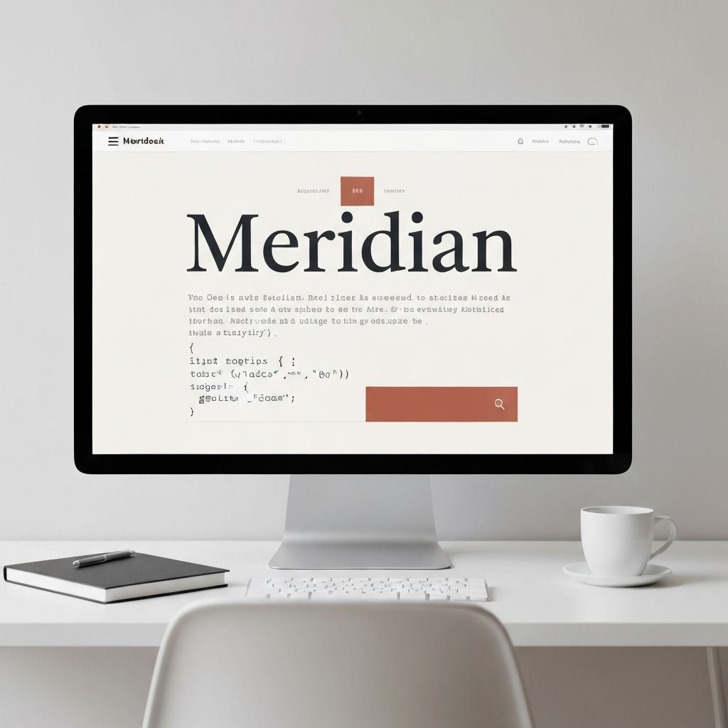 Meridian Analytics marketing website on a wide display