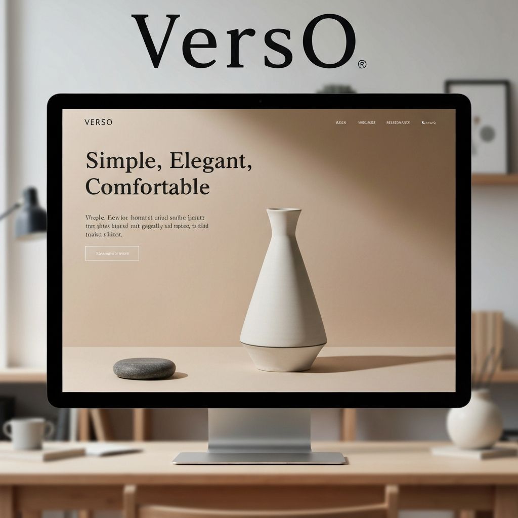 Verso homeware website hero on a desktop browser
